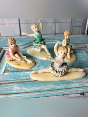 Vintage 80’s Ballerina Resin Figures Broken As Is Bundle Of 4 Dancers
